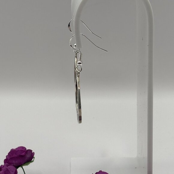 925 Silver Mosaic Abalone Shell Earrings - Picture 3 of 9